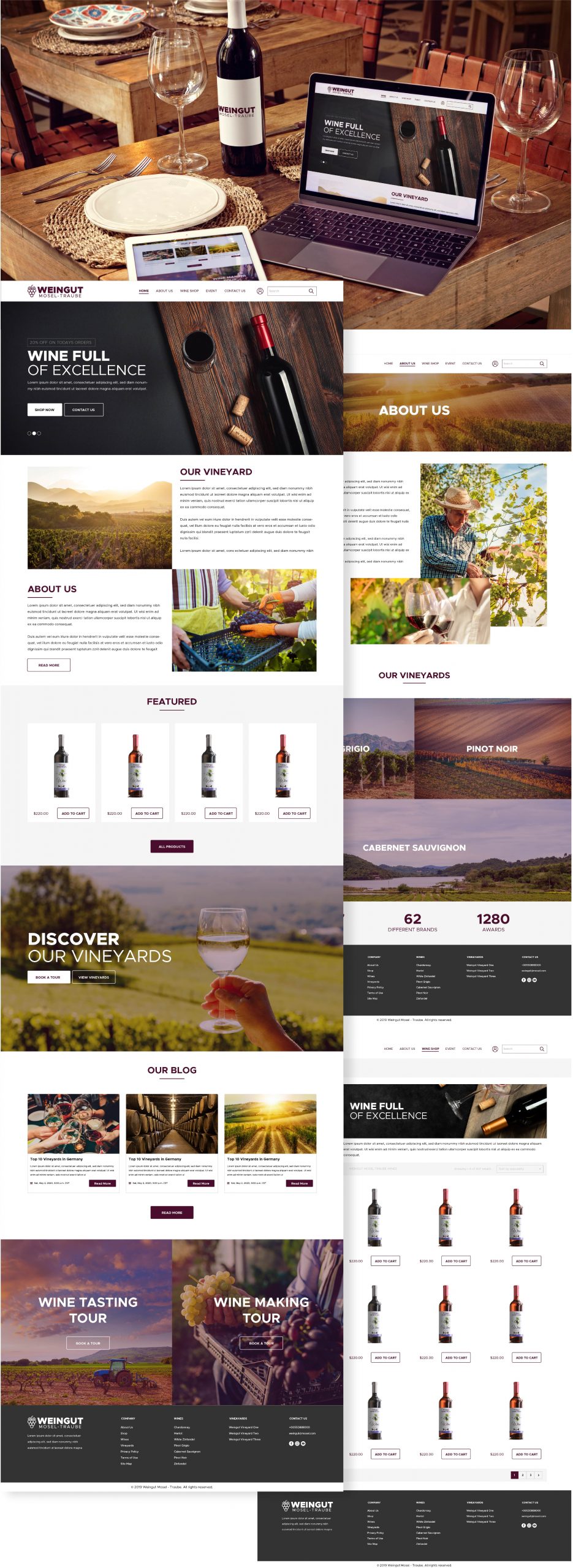 Webseiten design für Weingut Weinverkauf